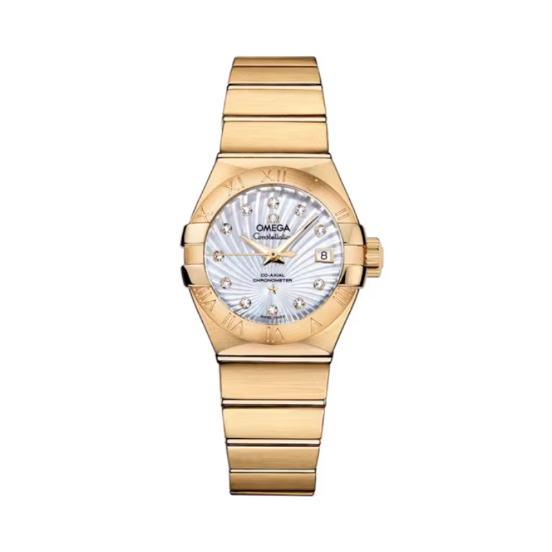 CONSTELLATION 27 MM YELLOW GOLD WITH MOTHER OF PEARL DIAL - Omega