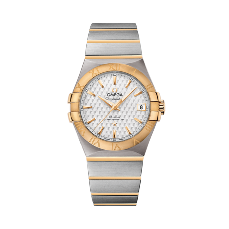 CONSTELLATION 35 MM STAINLESS STEEL - YELLOW GOLD WITH SILVER DIAL - Omega