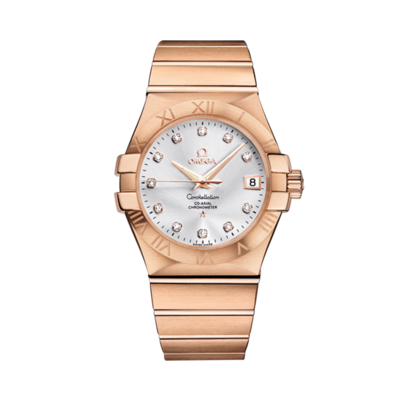 CONSTELLATION 35 MM RED GOLD WITH SILVER DIAL - Omega