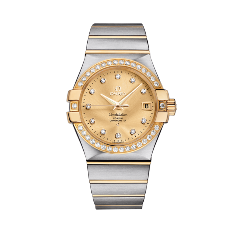 CONSTELLATION 35 MM STAINLESS STEEL - YELLOW GOLD WITH YELLOW DIAL - Omega