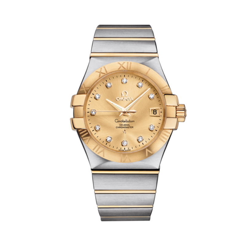 CONSTELLATION 35 MM STAINLESS STEEL - YELLOW GOLD WITH YELLOW DIAL - Omega