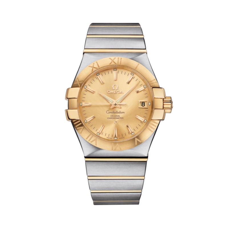 CONSTELLATION 35 MM STAINLESS STEEL - YELLOW GOLD WITH YELLOW DIAL - Omega