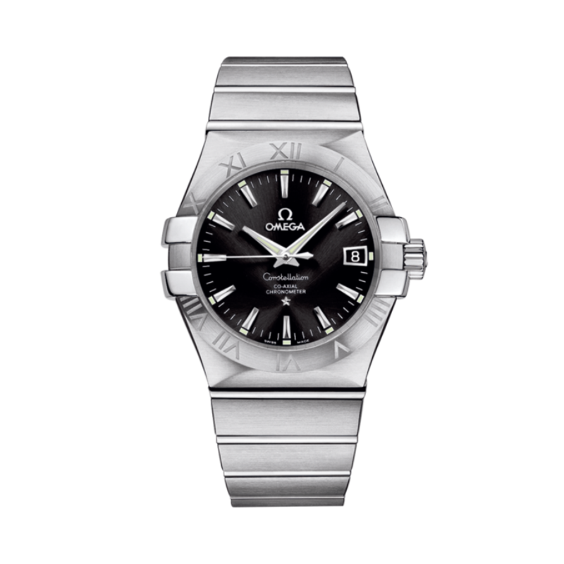 CONSTELLATION 35 MM STAINLESS STEEL WITH BLACK DIAL - Omega