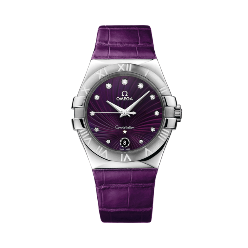 CONSTELLATION 35 MM STAINLESS STEEL WITH PURPLE DIAL - Omega