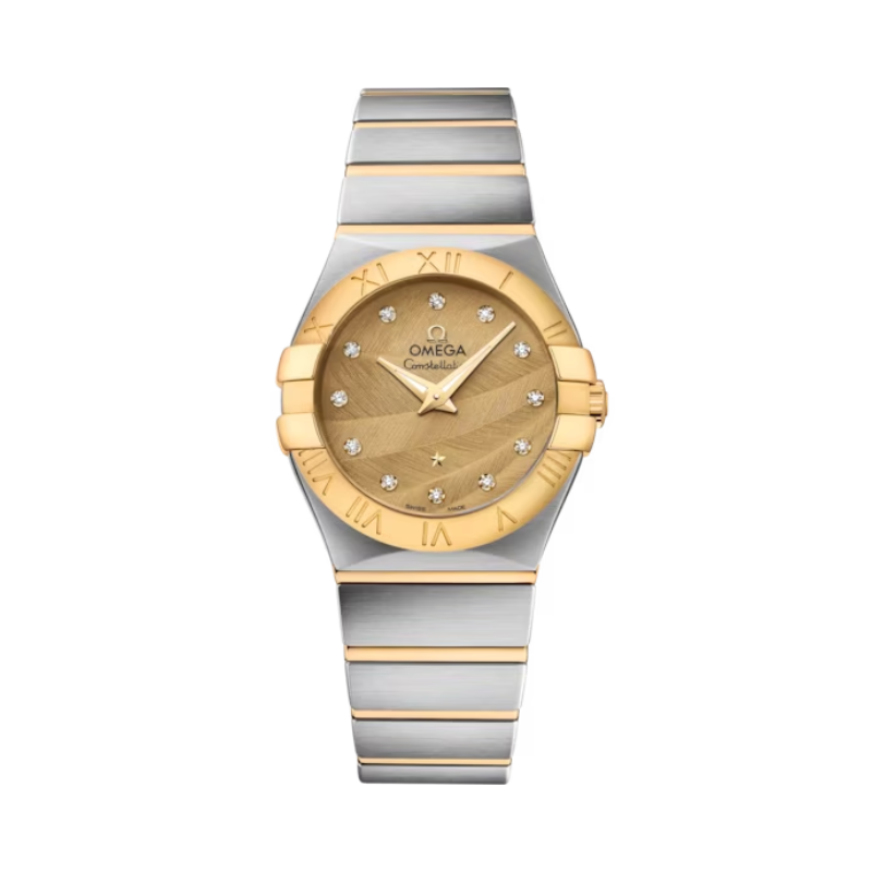 CONSTELLATION 27 MM STAINLESS STEEL - YELLOW GOLD WITH YELLOW DIAL - Omega