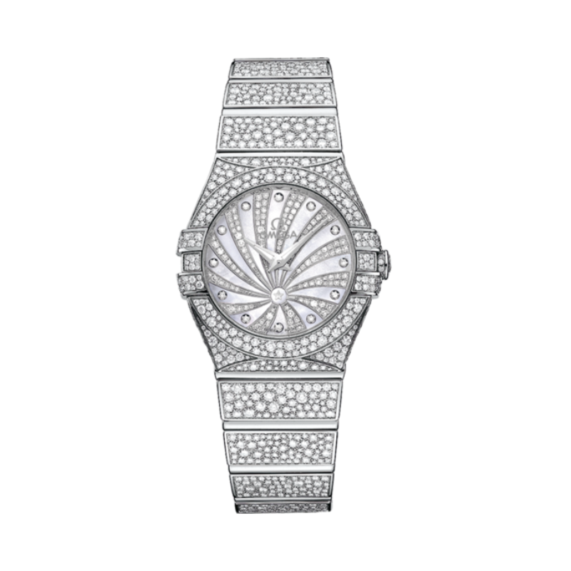 CONSTELLATION 27 MM WHITE GOLD WITH MOTHER OF PEARL DIAL - Omega