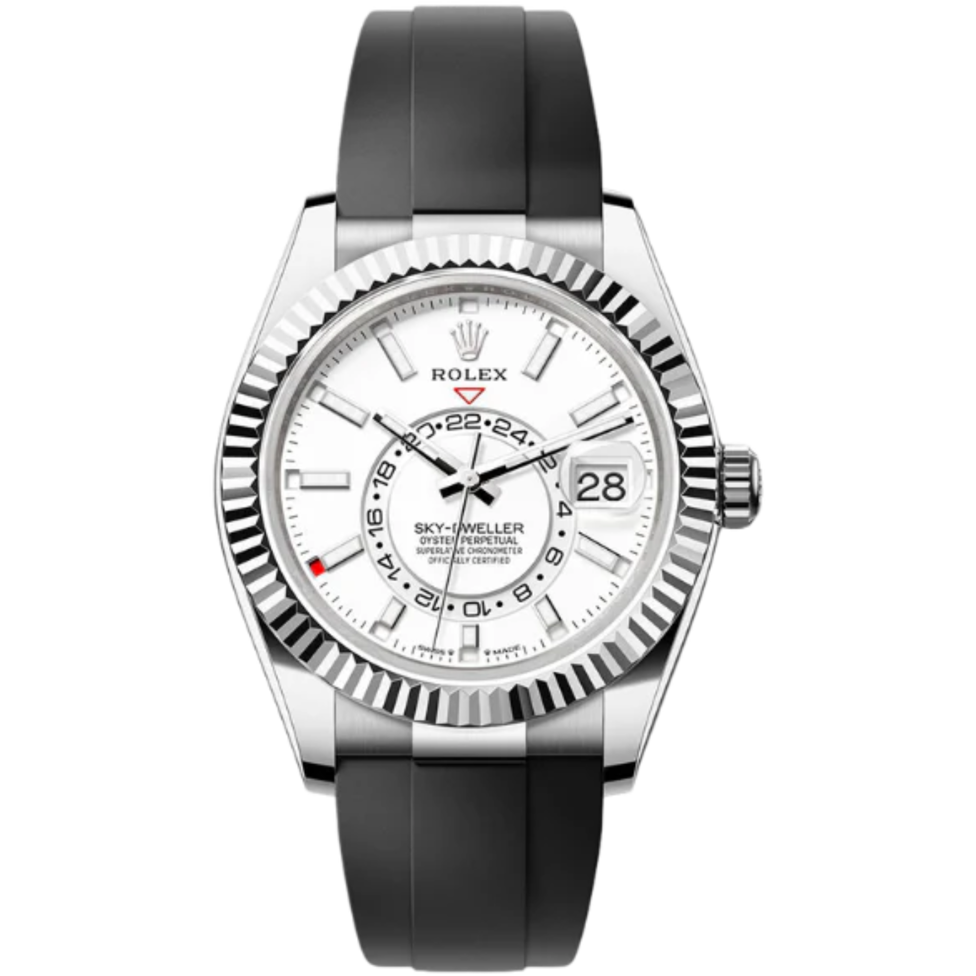 Rolex Skydweller Ref. 336239 Oysterflex White Gold White Dial on Oysterflex - Rolex