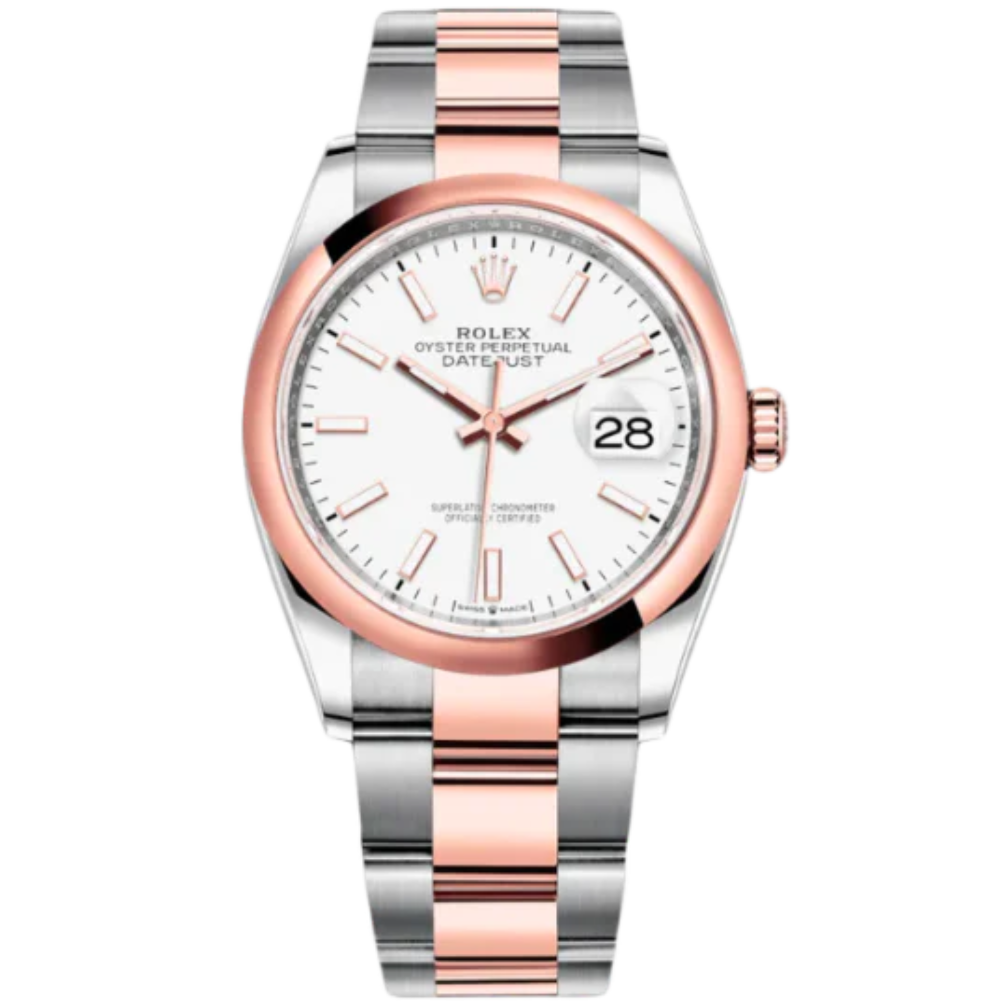 Rolex Datejust Ref. 126201 Two-Tone White Dial on Oyster Smooth Bezel - Rolex