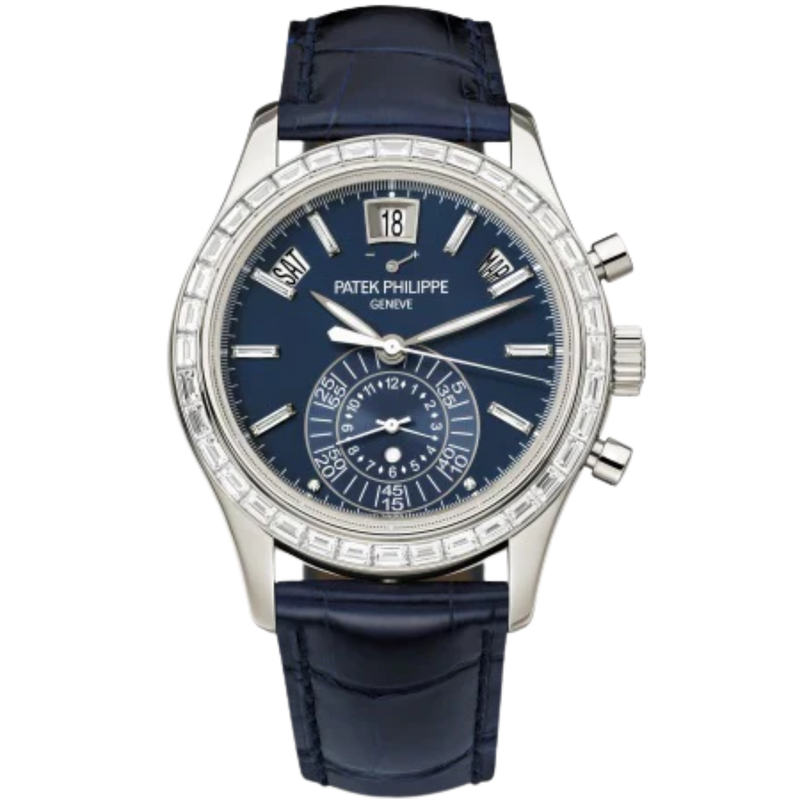 Patek Philippe Complications Ref. 5961P 40.5mm Platinum Blue Dial Annual Calendar with Baguette Bezel/Indices - Patek Philippe