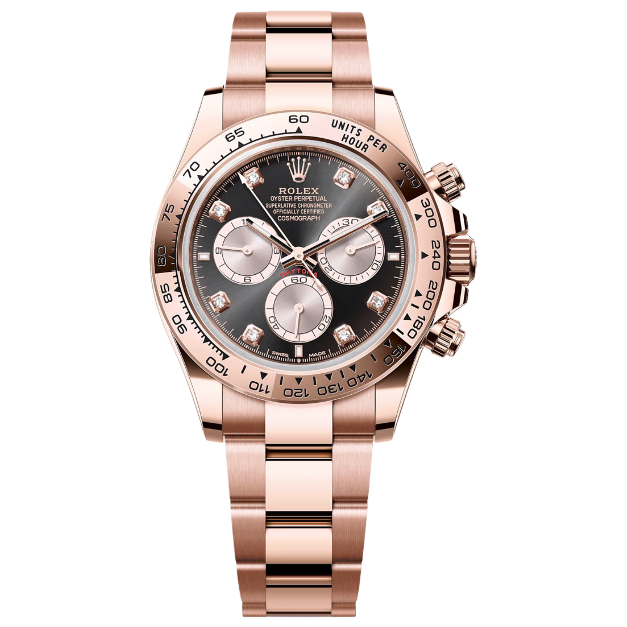 Rolex Daytona Ref. 126505G Rose Gold Black Diamond Dial Silver Subdials - Rolex