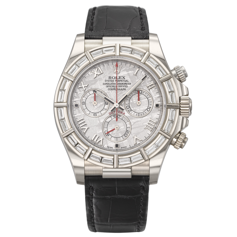 Rolex Daytona Ref. 116589BR White Gold Meteorite Dial with Baguette Set Bezel - Rolex