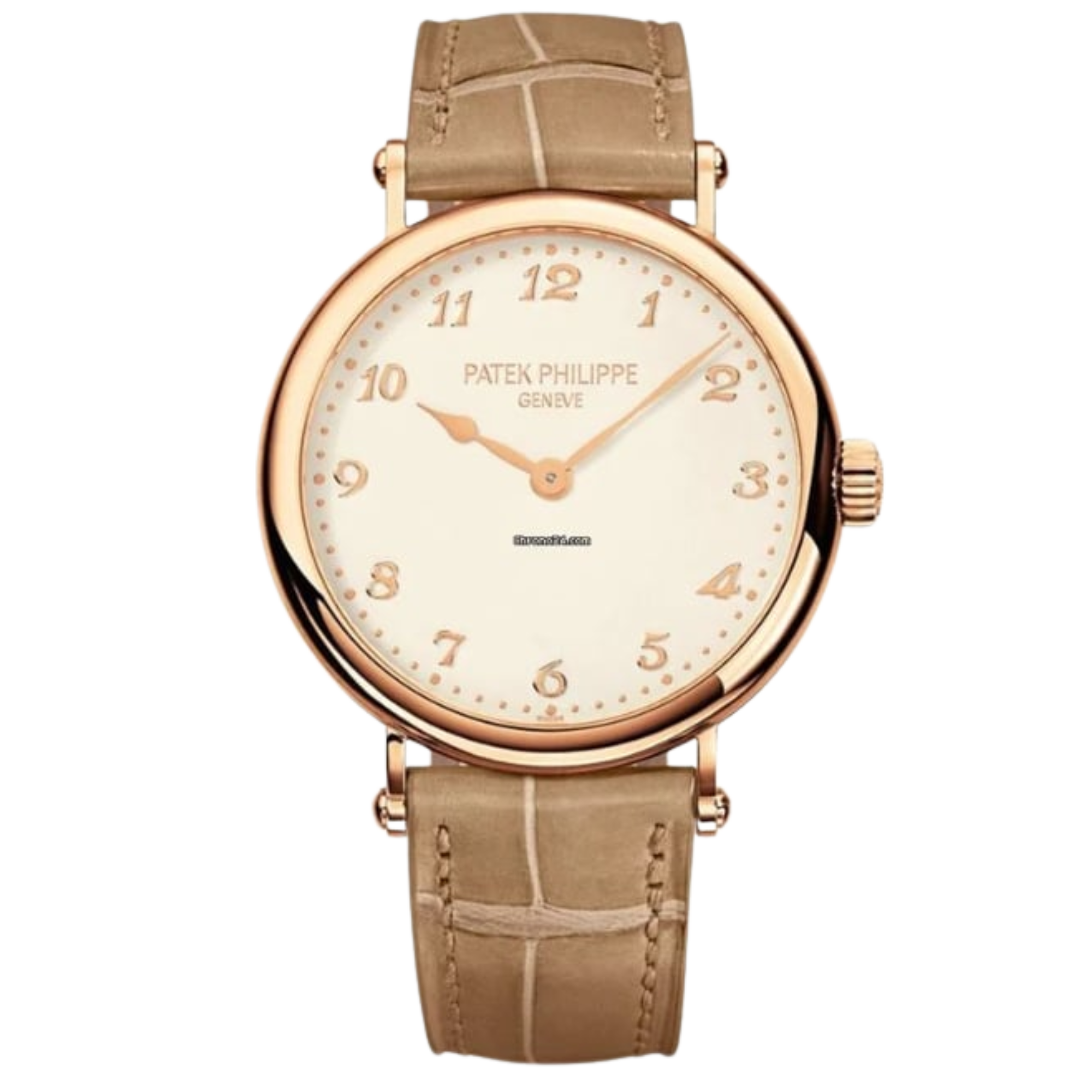 Patek Philippe Ladies Calatrava Ref. 7200R-001 White Dial Rose Gold on Leather - Patek Philippe