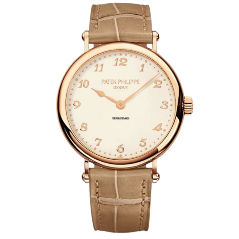 Patek Philippe Ladies Calatrava Ref. 7200R-001 White Dial Rose Gold on Leather - Patek Philippe