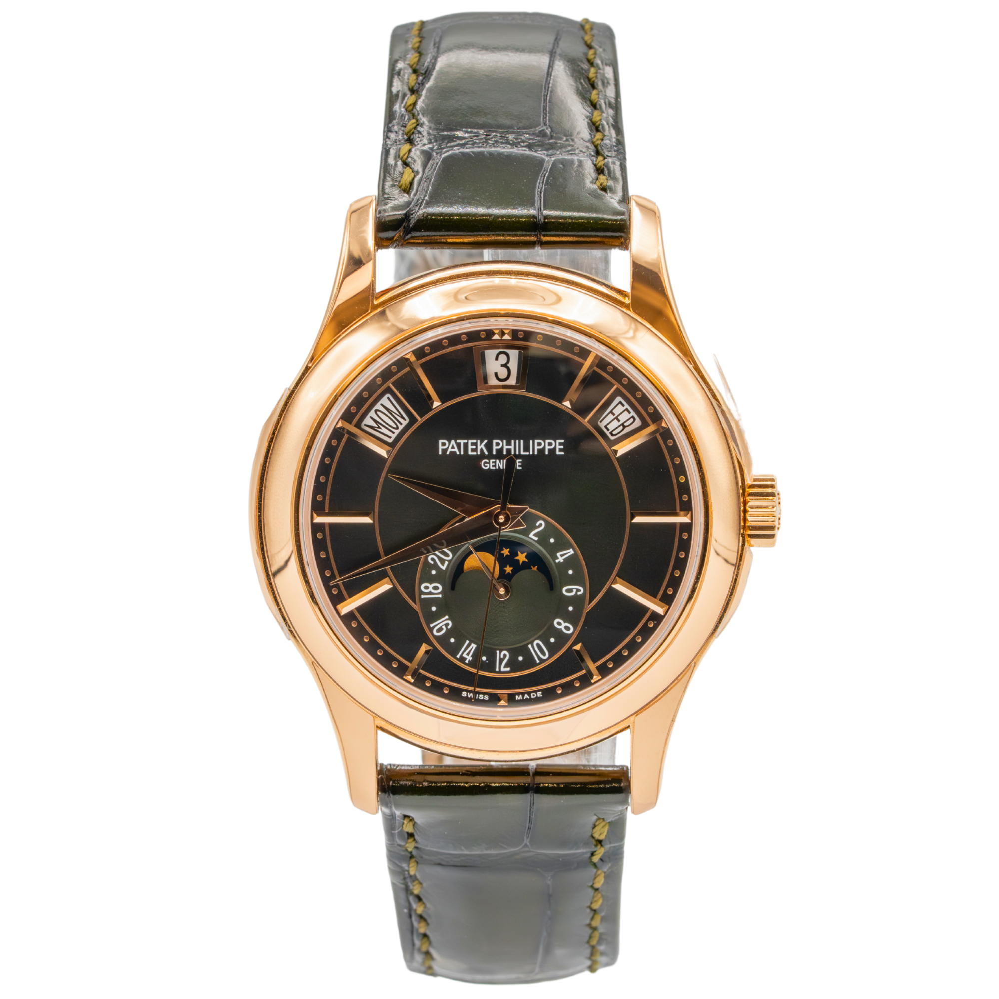 Patek Philippe Ref. 5205R-011 Annual Calendar Olive Green Dial on Rubber Strap - Patek Philippe