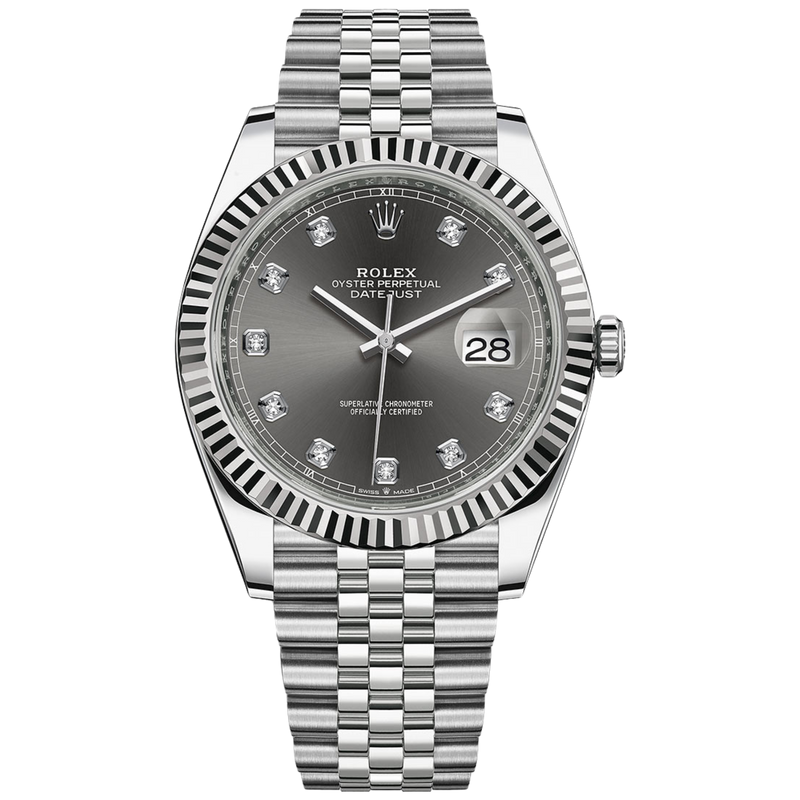 Rolex Datejust Ref. 126334G Stainless Steel Rhodium Diamond Dial Fluted Bezel/Jubilee Bracelet - Rolex