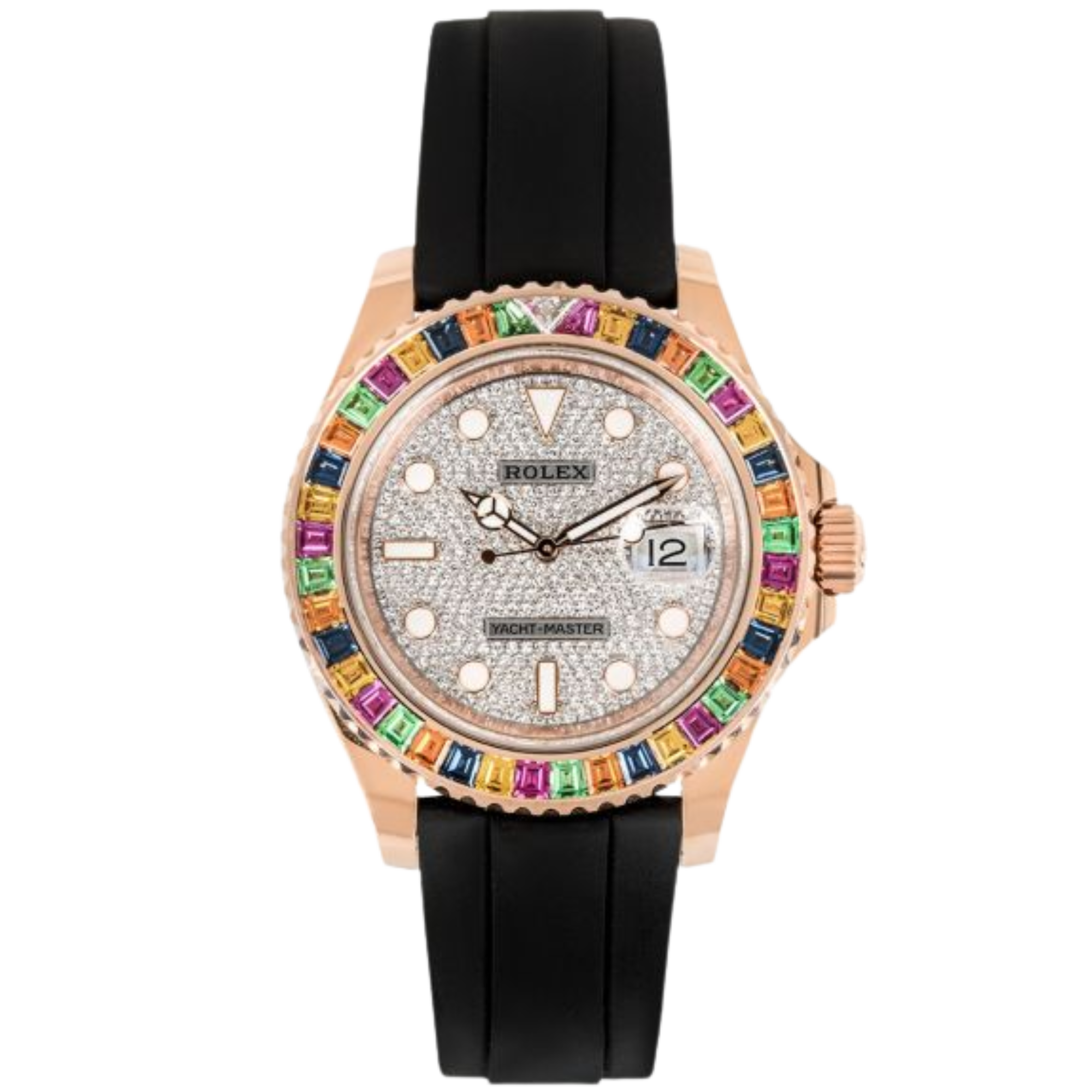Rolex Yacht-Master 40 Ref. 116695SATS Rainbow Bezel Factory Set White Pave Dial - Rolex
