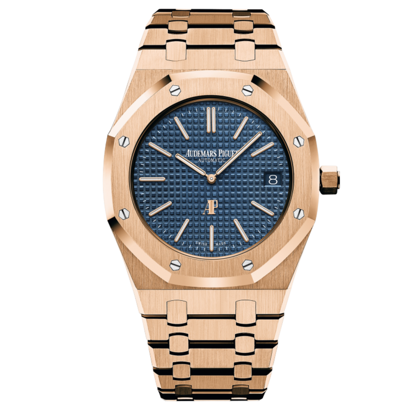 Audemars Piguet Royal Oak "Jumbo Extra Thin" Ref. 15202OR.OO.1240OR.01 39MM Rose Gold Blue Dial - Audemars Piguet