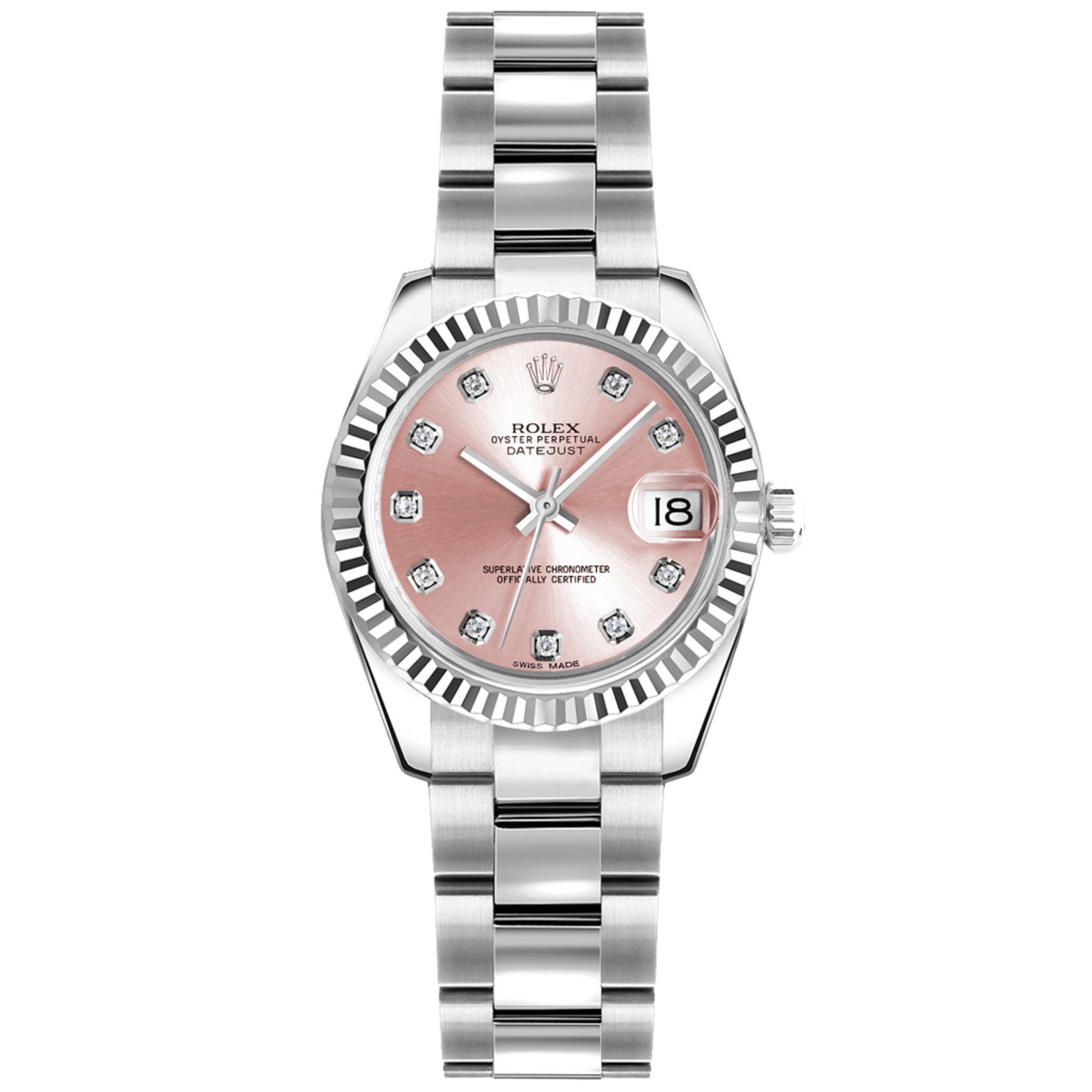 Rolex Ref. 179174G 26MM Stainless Steel Datejust on Oyster Pink Diamond Dial - Rolex