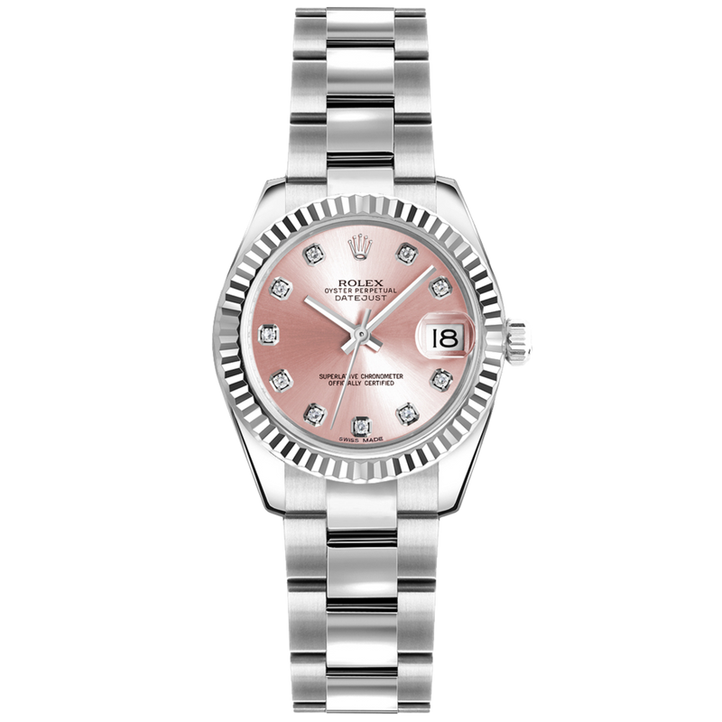 Rolex Ref. 179174G 26MM Stainless Steel Datejust on Oyster Pink Diamond Dial - Rolex