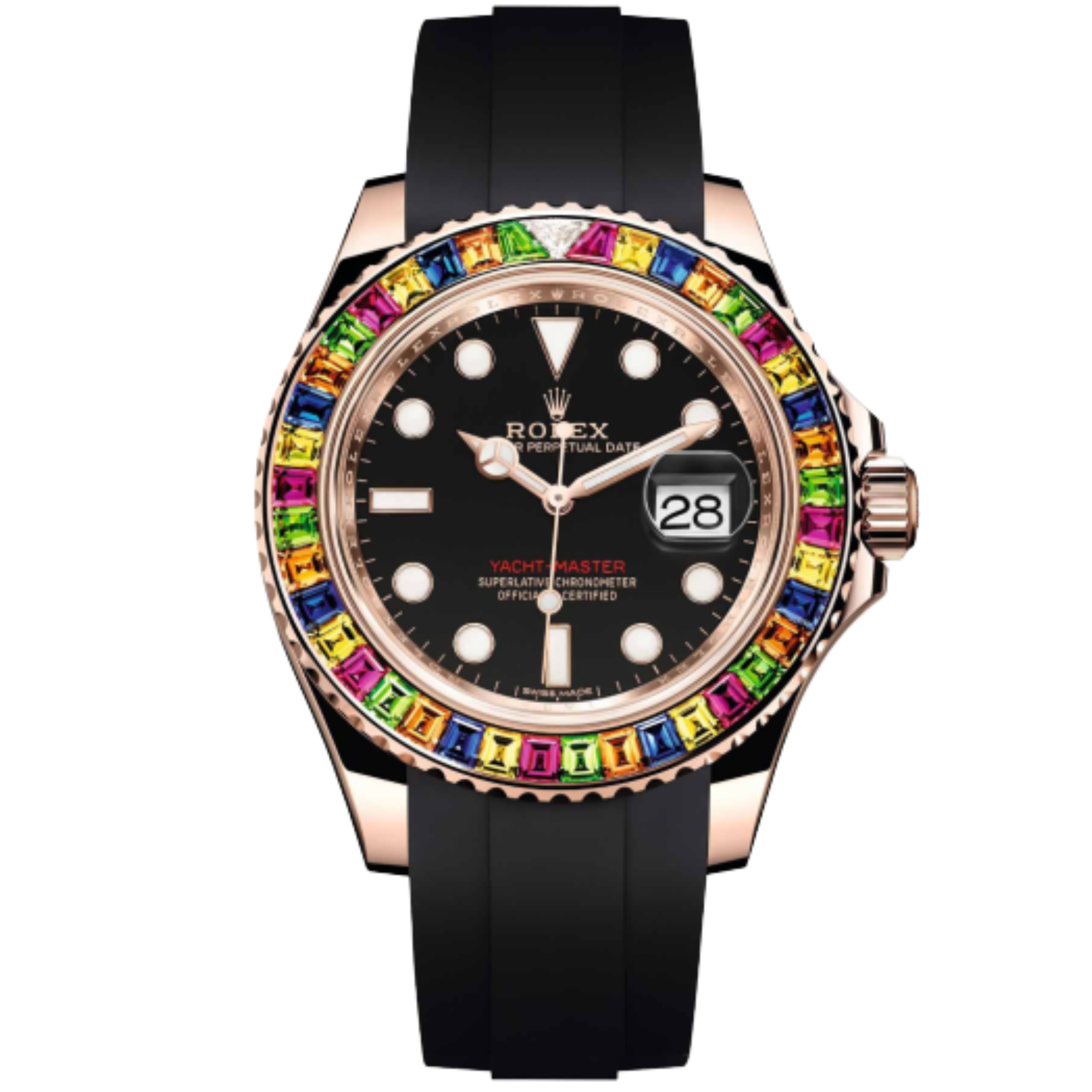 Rolex Yacht-Master 40 Ref. 116695SATS Rainbow Bezel Factory Set Black Dial - Rolex