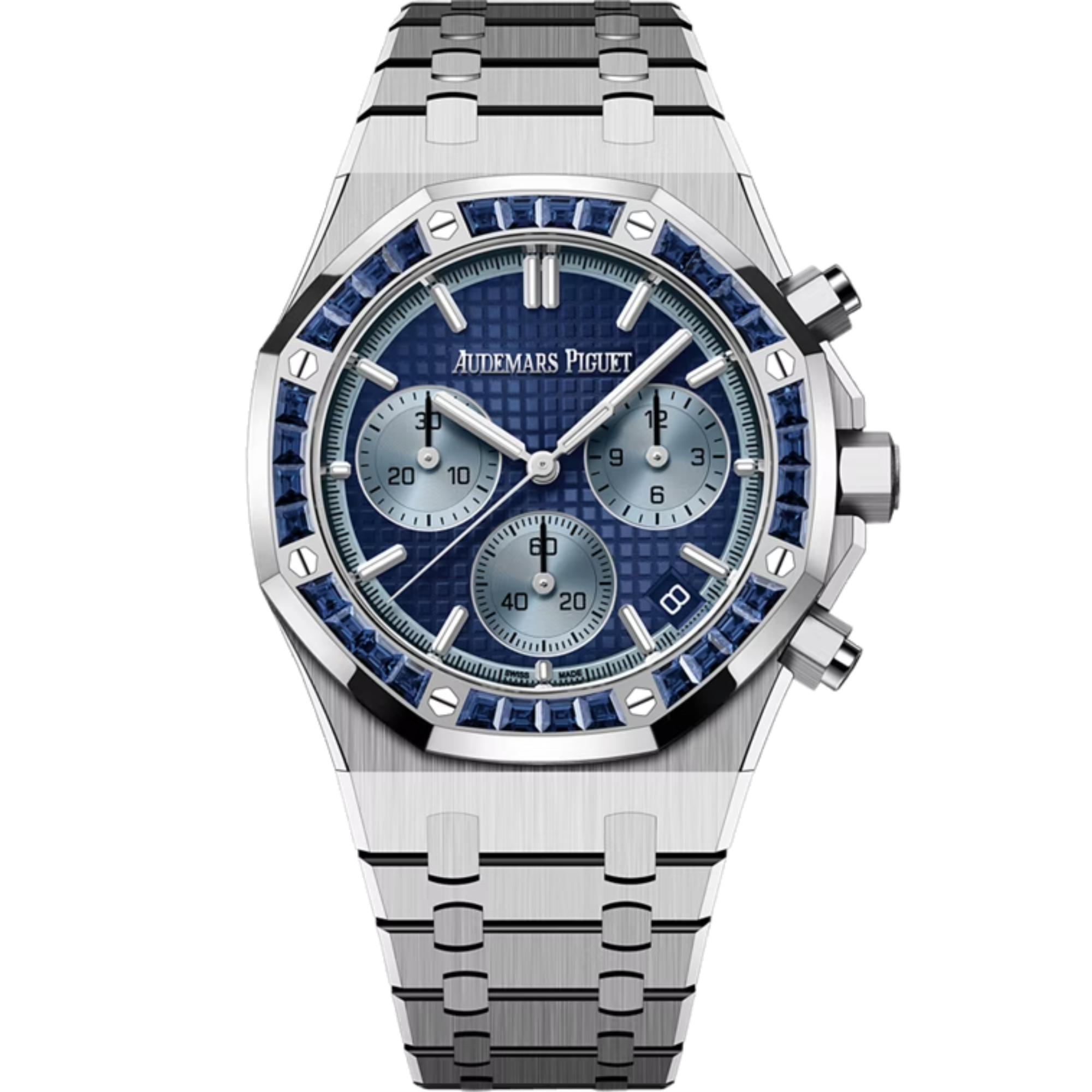 Audemars Piguet Royal Oak Chronograph Ref. 26240BC.SS.1320BC.01 41MM White Gold Blue Dial JAPAN EDITION with Factory Set Sapphire Bezel - Audemars Piguet