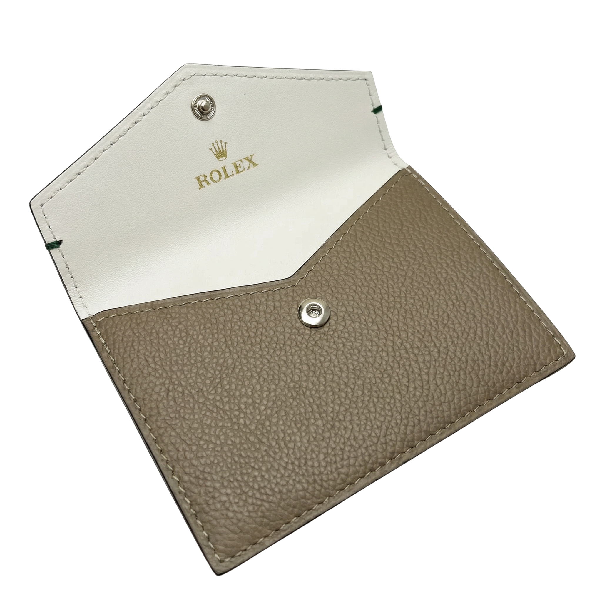 Rolex Brown & Beige Business Card Holder