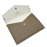 Rolex Brown & Beige Business Card Holder