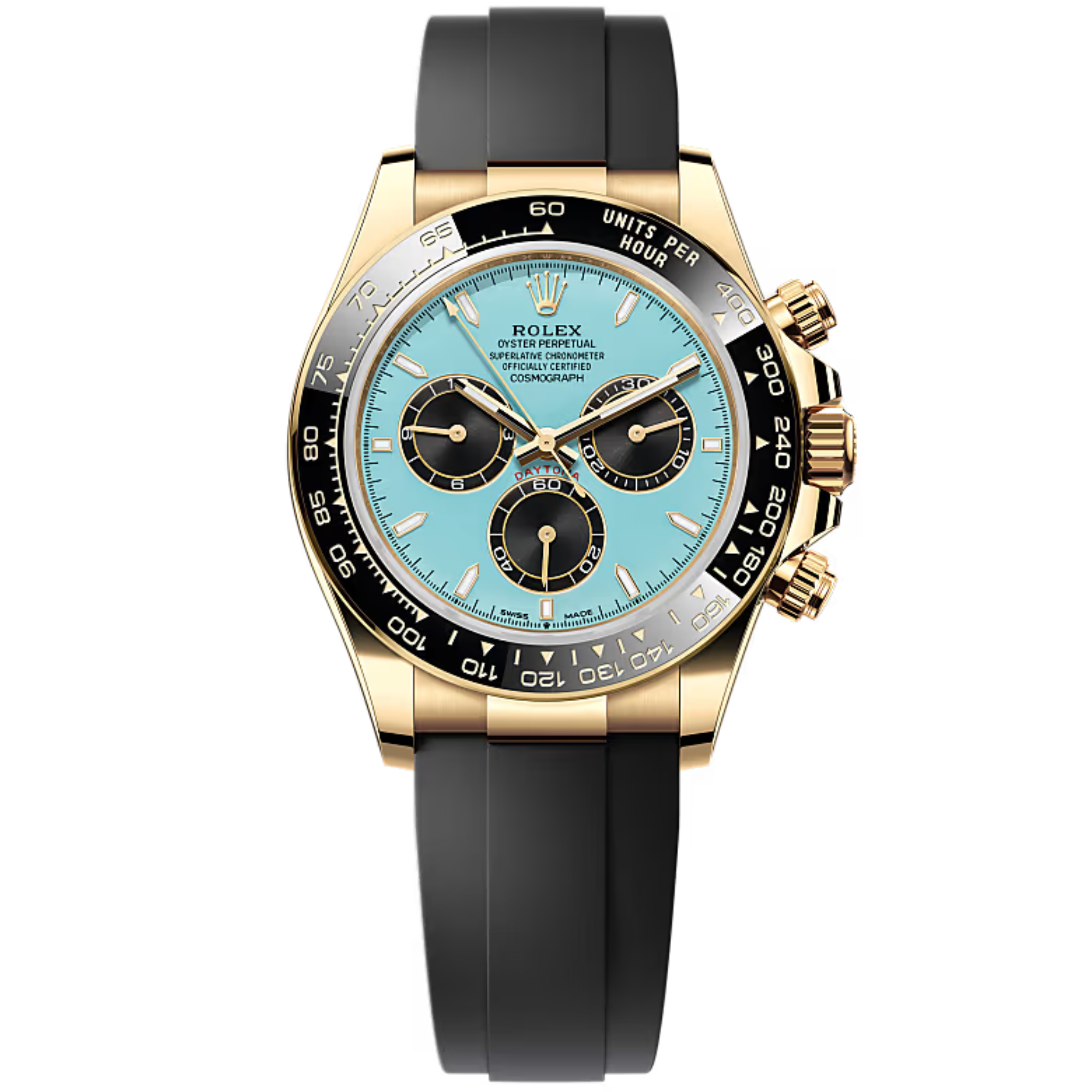 Rolex Daytona Ref. 126518LN Yellow Gold on Oysterflex Blue Dial Black Subdials - Rolex