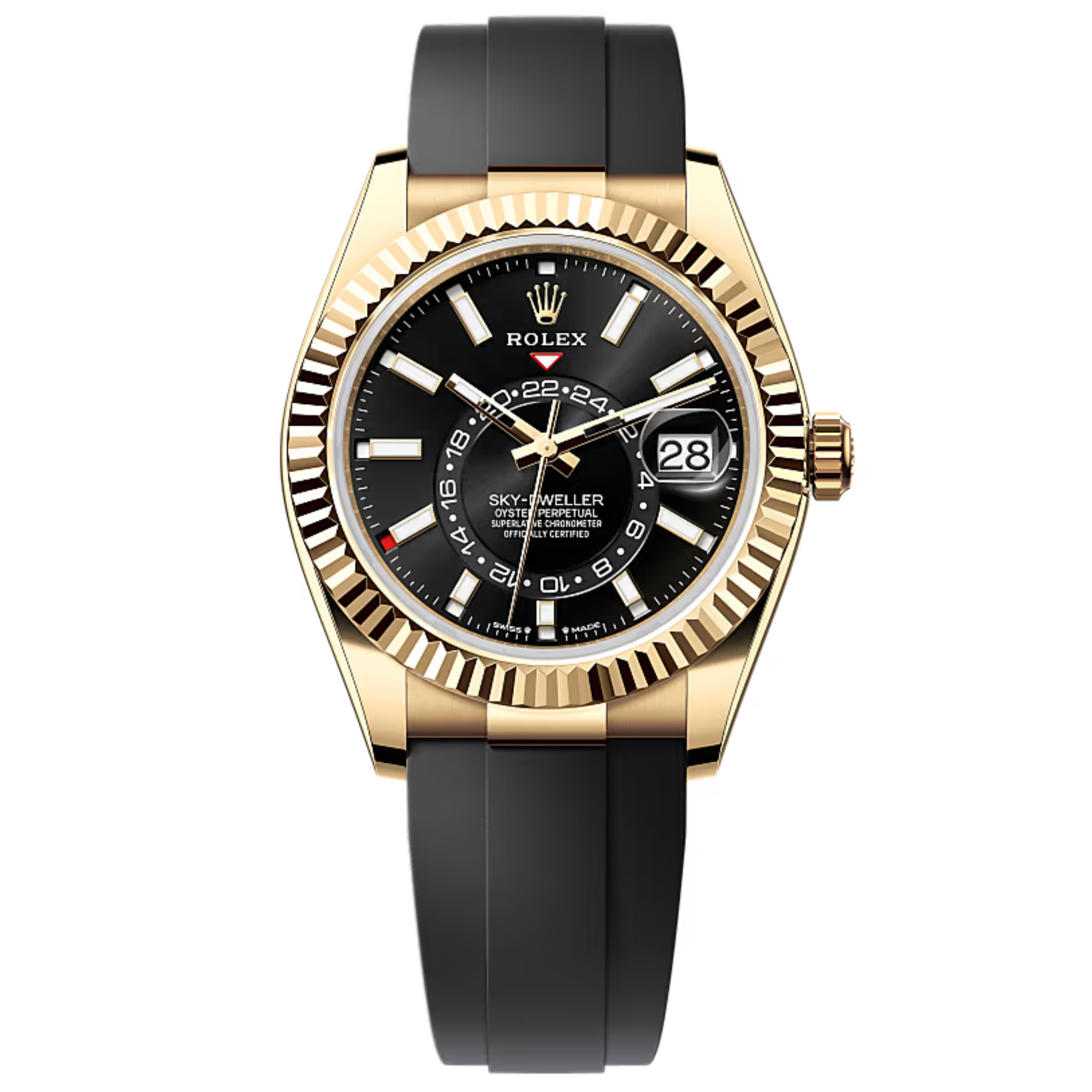 Rolex Skydweller Ref. 336238 42mm Yellow Gold Black Dial on OysterFlex - Rolex
