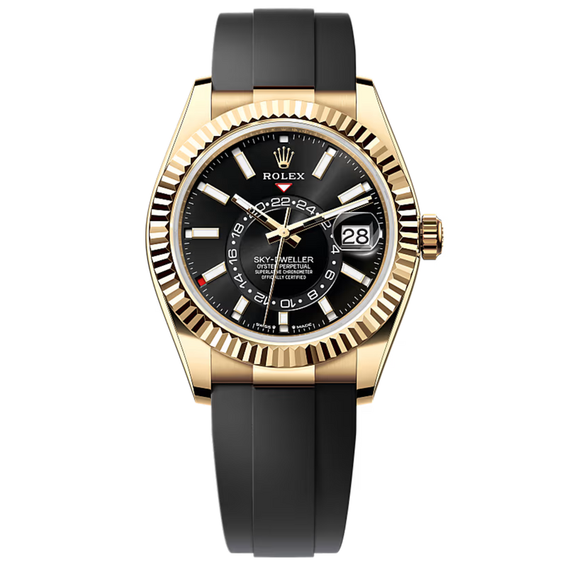 Rolex Skydweller Ref. 336238 42mm Yellow Gold Black Dial on OysterFlex - Rolex