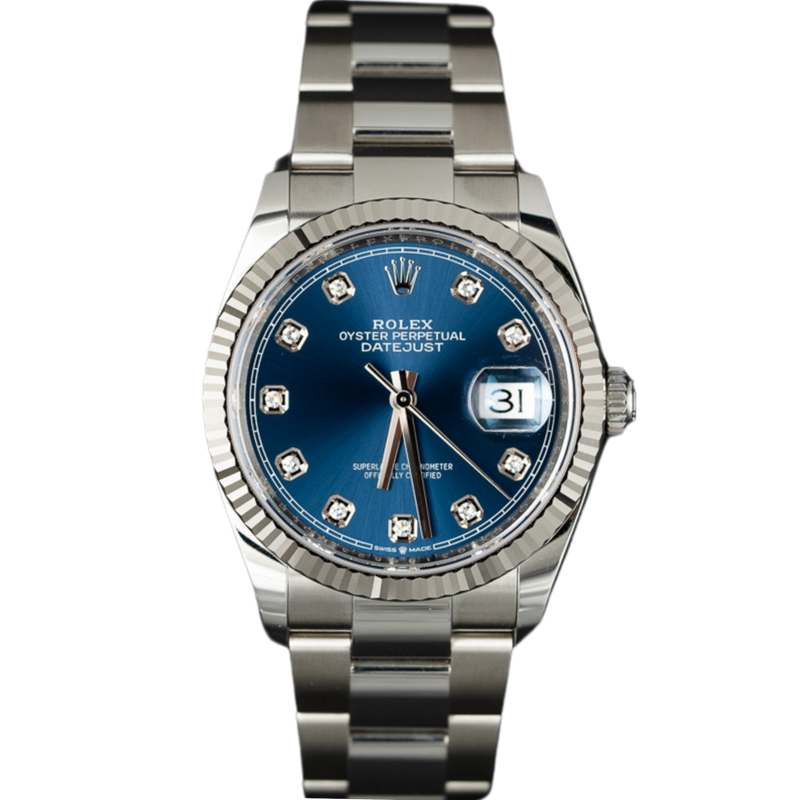 Rolex Datejust Ref. 126234 Stainless Steel Blue Diamond Dial on Oyster/Fluted Bezel - Rolex