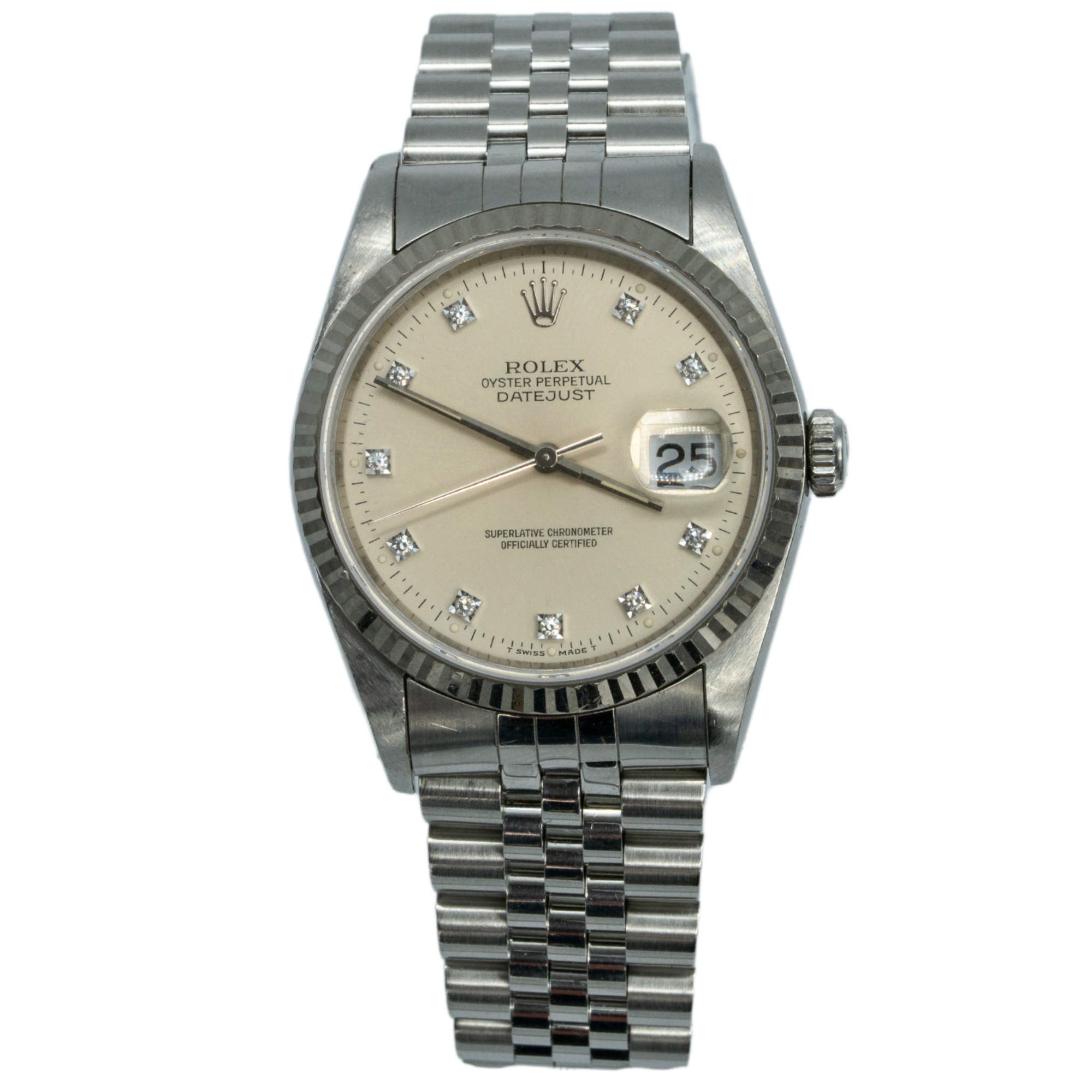 Rolex Datejust Ref. 16234G 36MM Cream Diamond Dial - Rolex