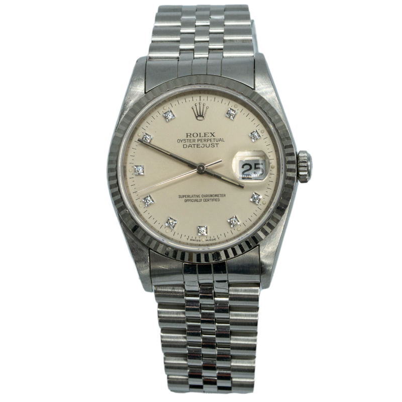 Rolex Datejust Ref. 16234G 36MM Cream Diamond Dial - Rolex