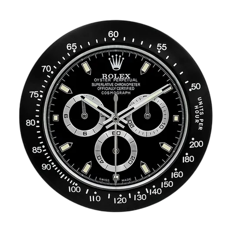 Daytrona Paul Newman Wall Clock _ All Black