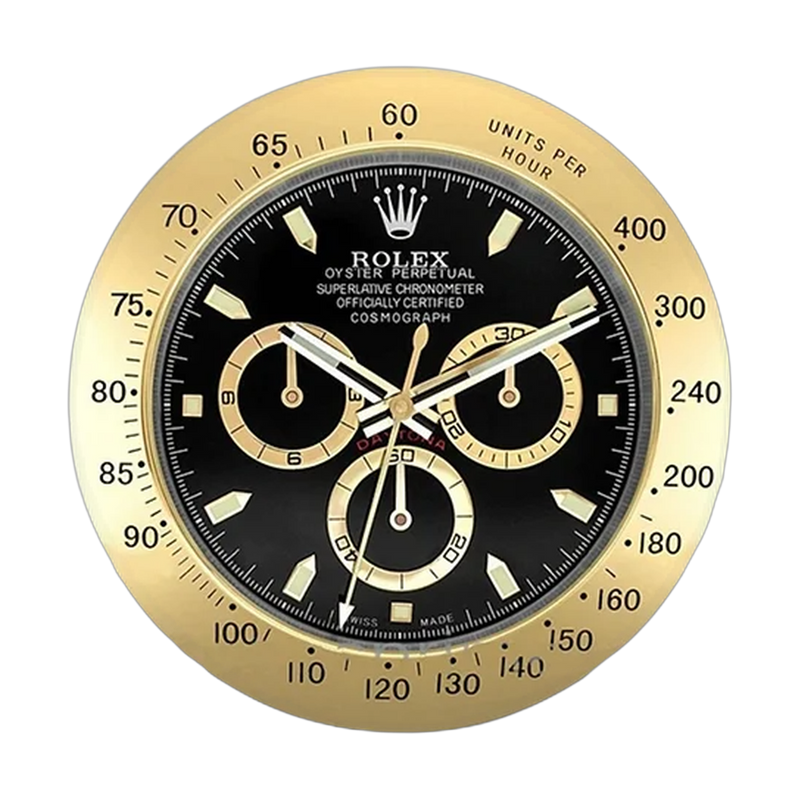 Daytrona Paul Newman Wall Clock _ Gold & Black Style