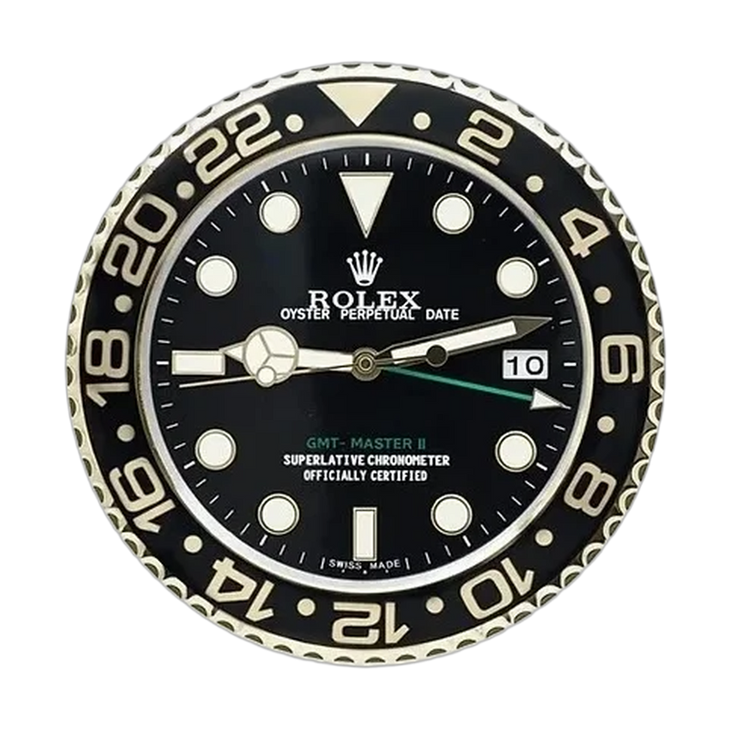 GMT-Master II Wall Clock _ Black & Gold Style