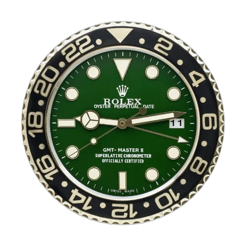 GMT-Master II Wall Clock _ Gold & Green Style