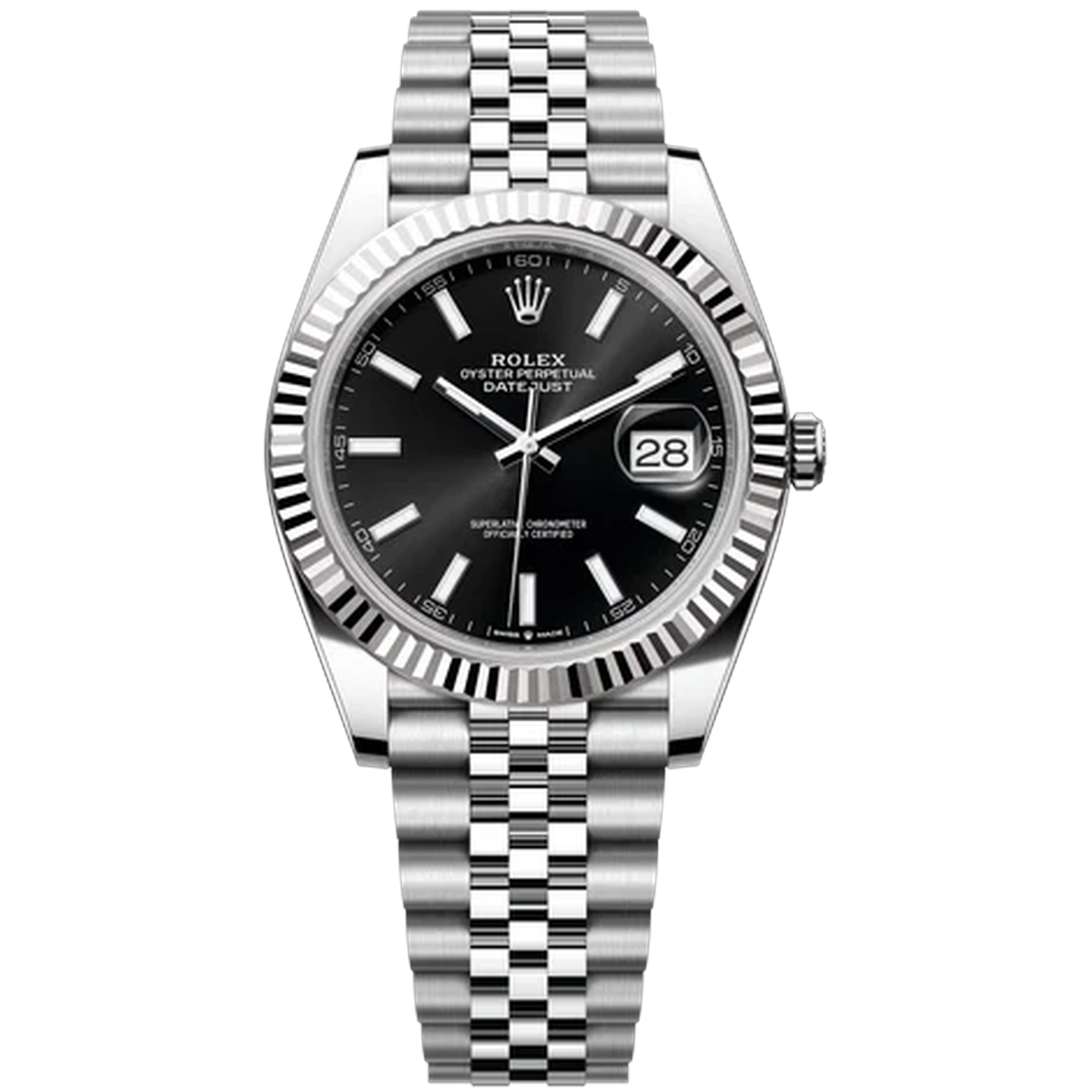 Rolex Datejust Ref. 126334 Black Dial on Jubilee Fluted Bezel