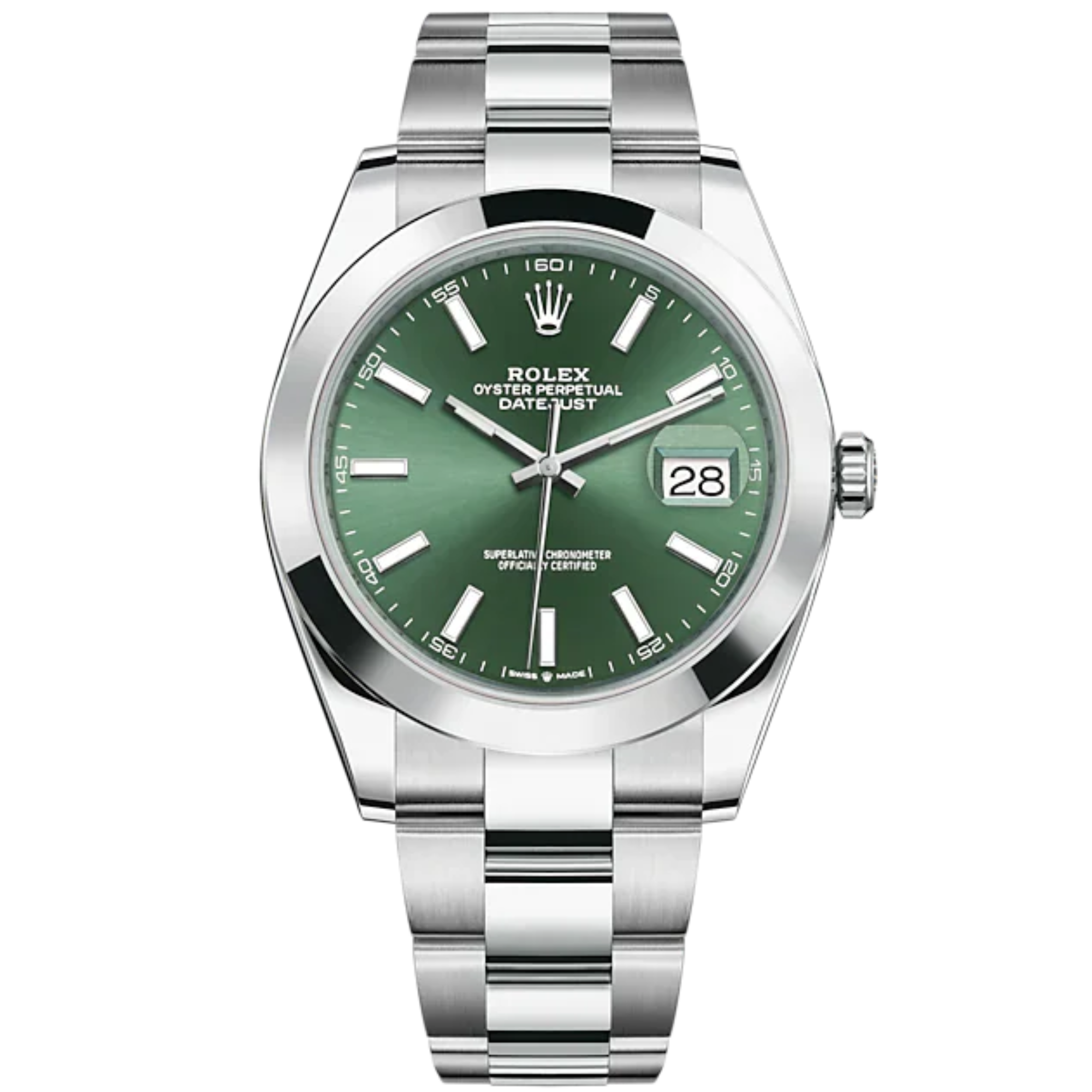 Datejust 41 41mm Oyster Bracelet Oystersteel with Mint Green Dial Oystersteel Bezel - Rolex