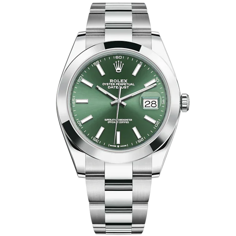 Datejust 41 41mm Oyster Bracelet Oystersteel with Mint Green Dial Oystersteel Bezel - Rolex