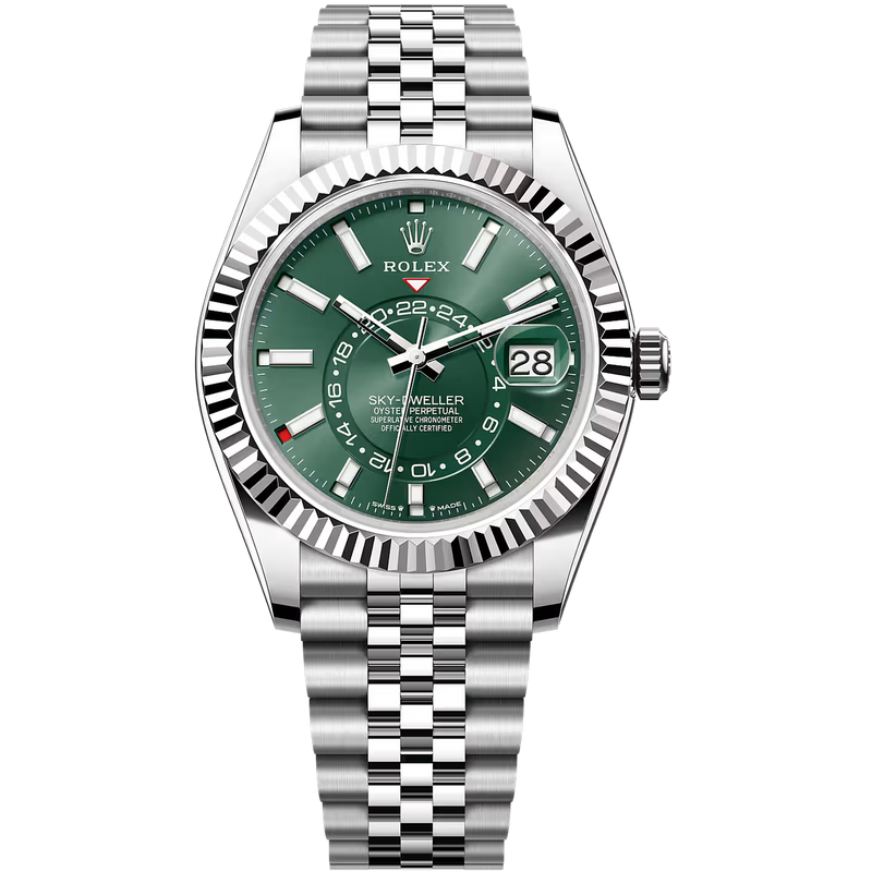 Rolex Skydweller Ref. 336934 Stainless Steel Green Dial on Jubilee
