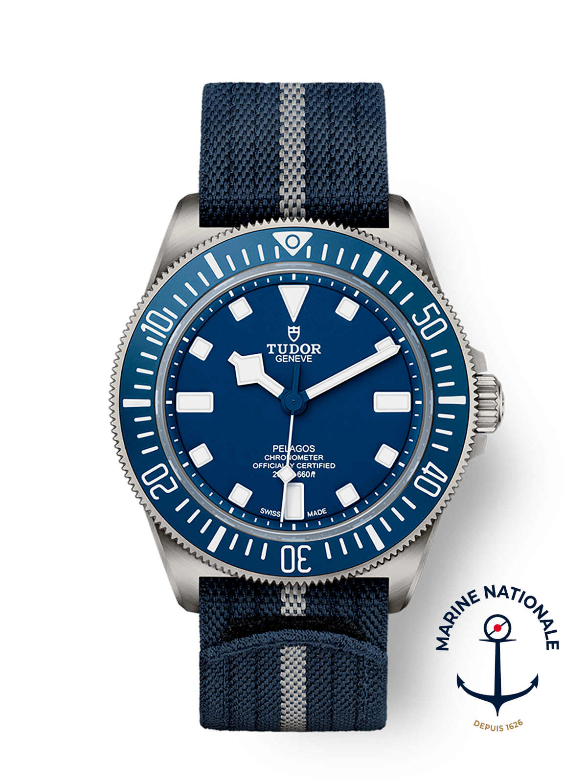 Tudor Pelagos FXD 42mm titanium case Navy blue fabric strap M25707B-0001