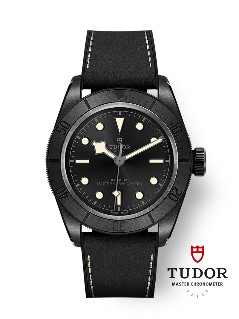 Tudor Black Bay Ceramic 41mm ceramic case Hybrid leather and rubber strap M79210CNU-0001