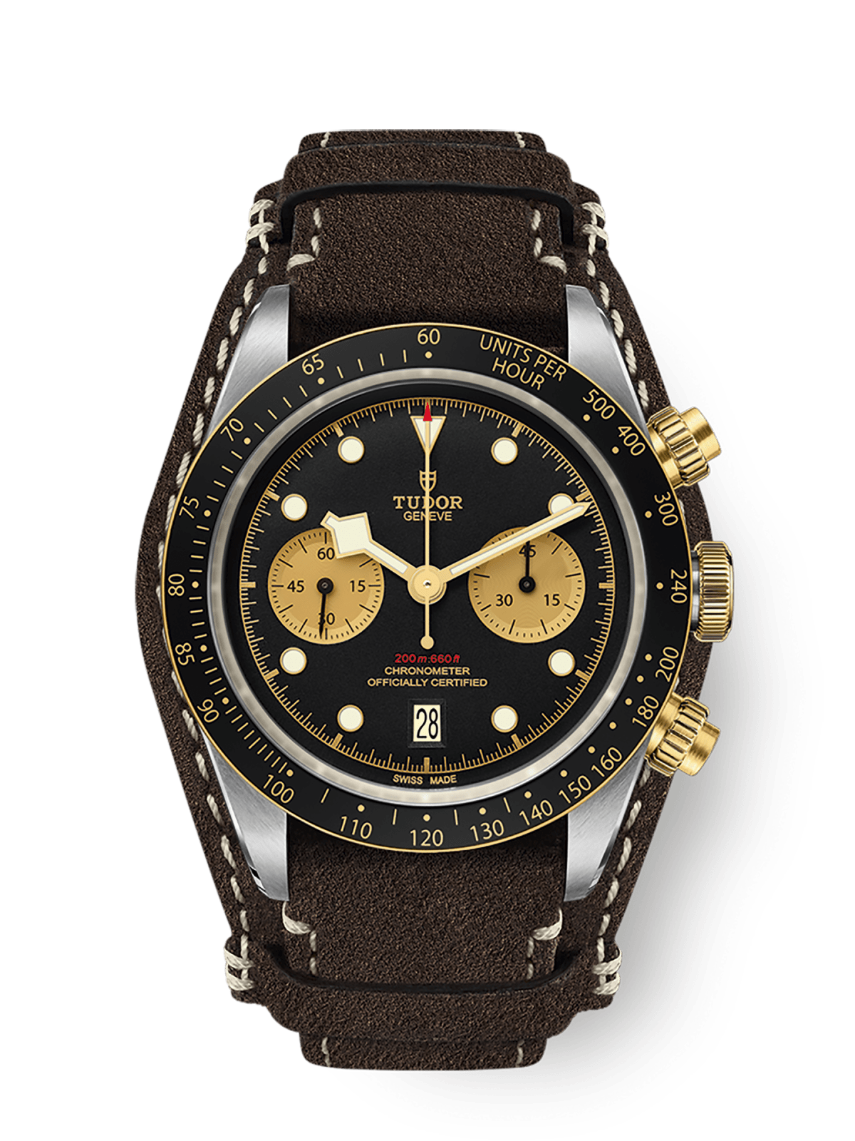Tudor Black Bay Chrono S&G 41mm steel case Brown leather strap M79363N-0002