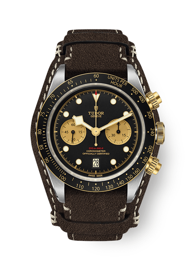 Tudor Black Bay Chrono S&G 41mm steel case Brown leather strap M79363N-0002