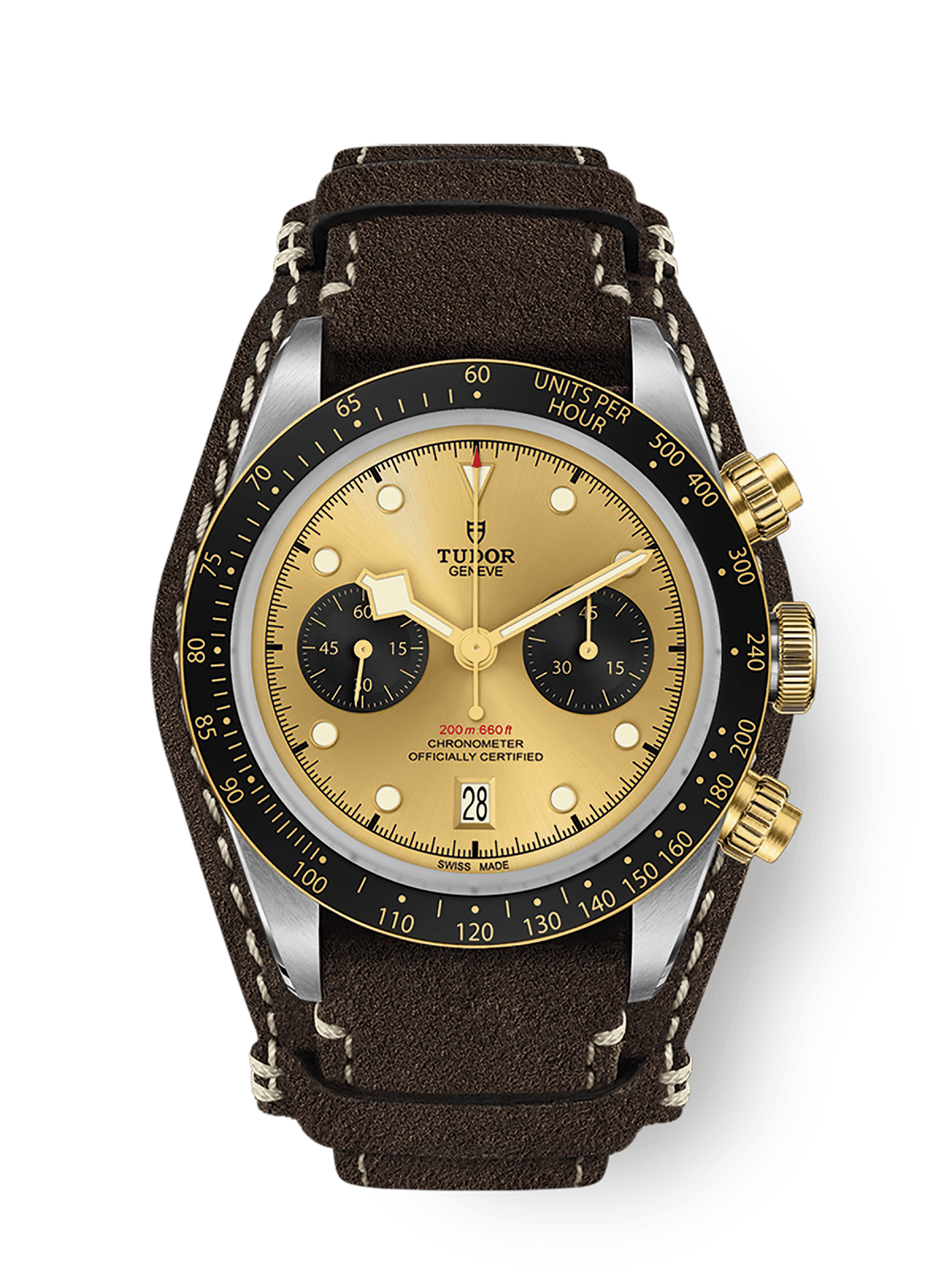 Tudor Black Bay Chrono S&G 41mm steel case Brown leather strap M79363N-0008