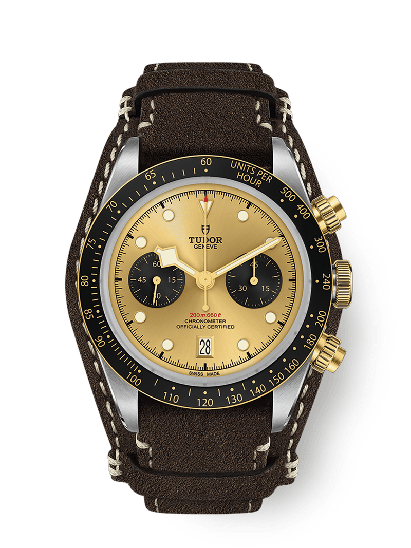 Tudor Black Bay Chrono S&G 41mm steel case Brown leather strap M79363N-0008