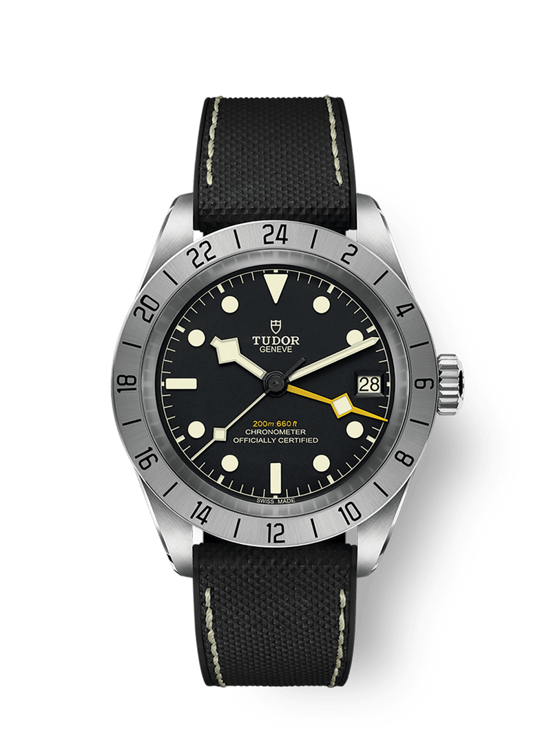 Tudor Black Bay Pro 39mm steel case Hybrid rubber and leather strap M79470-0003